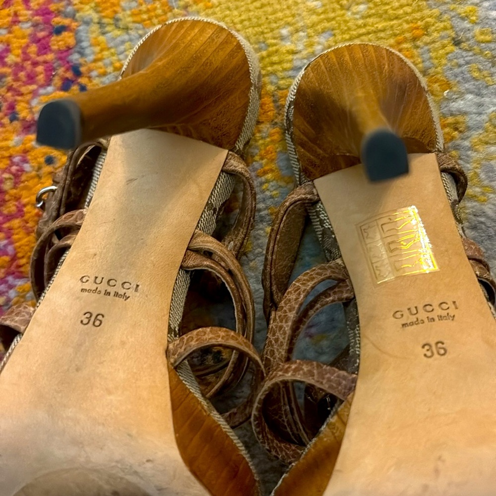 Gucci Women's Brown Strappy Heels - Picture 5 of 10
